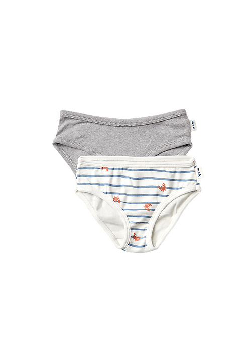 girls Briefs Duo Briefs ° Crabs // Grey