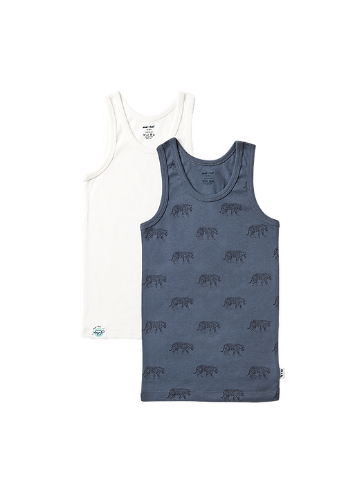 unisex Singlets Duo Singlets ° Tiger Walk // White