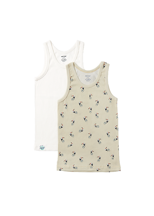 unisex Singlets Duo Singlets ° Toucan // White
