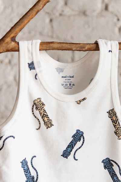 unisex Singlets Duo Singlets ° Tiger Walk // Blue