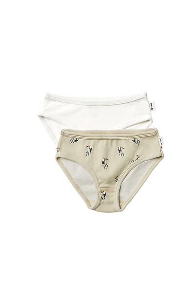 girls Briefs Duo Briefs ° Toucan // White