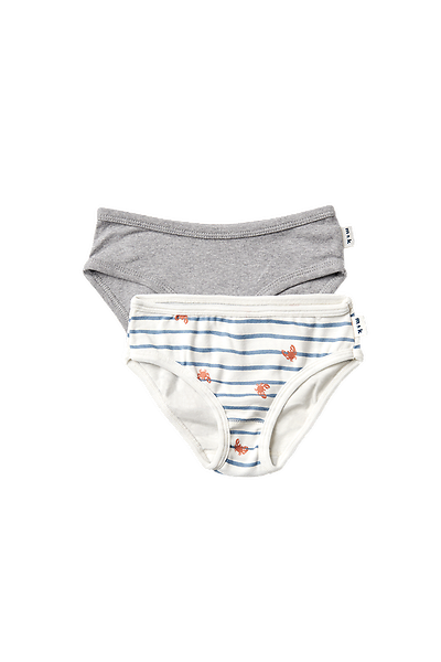 girls Briefs Duo Briefs ° Crabs // Grey
