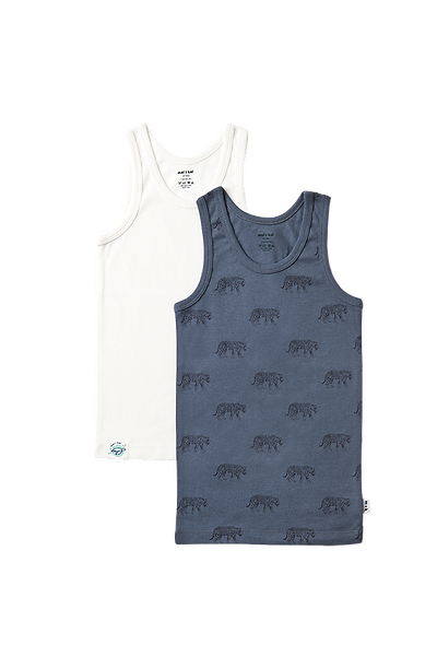 unisex Singlets Duo Singlets ° Tiger Walk // White
