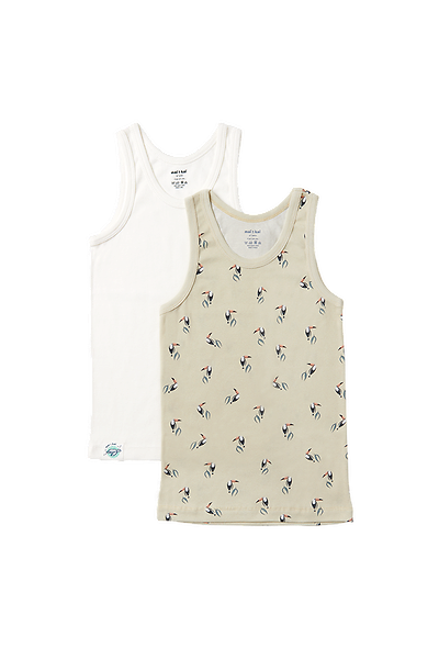 unisex Singlets Duo Singlets ° Toucan // White