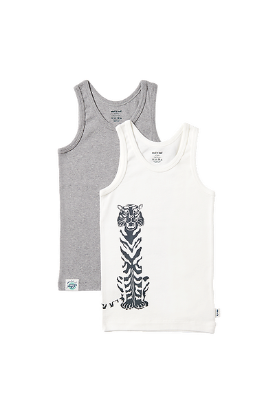 unisex Singlets Duo Singlets ° Totem Tiger // Grey