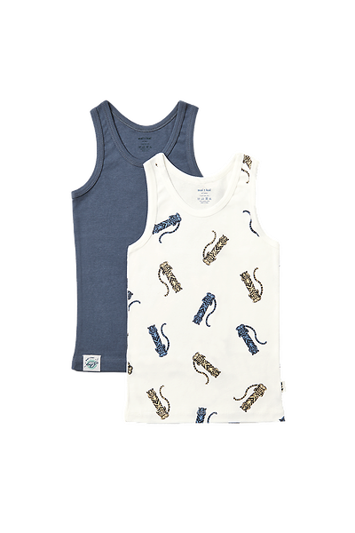 unisex Singlets Duo Singlets ° Tiger Walk // Blue